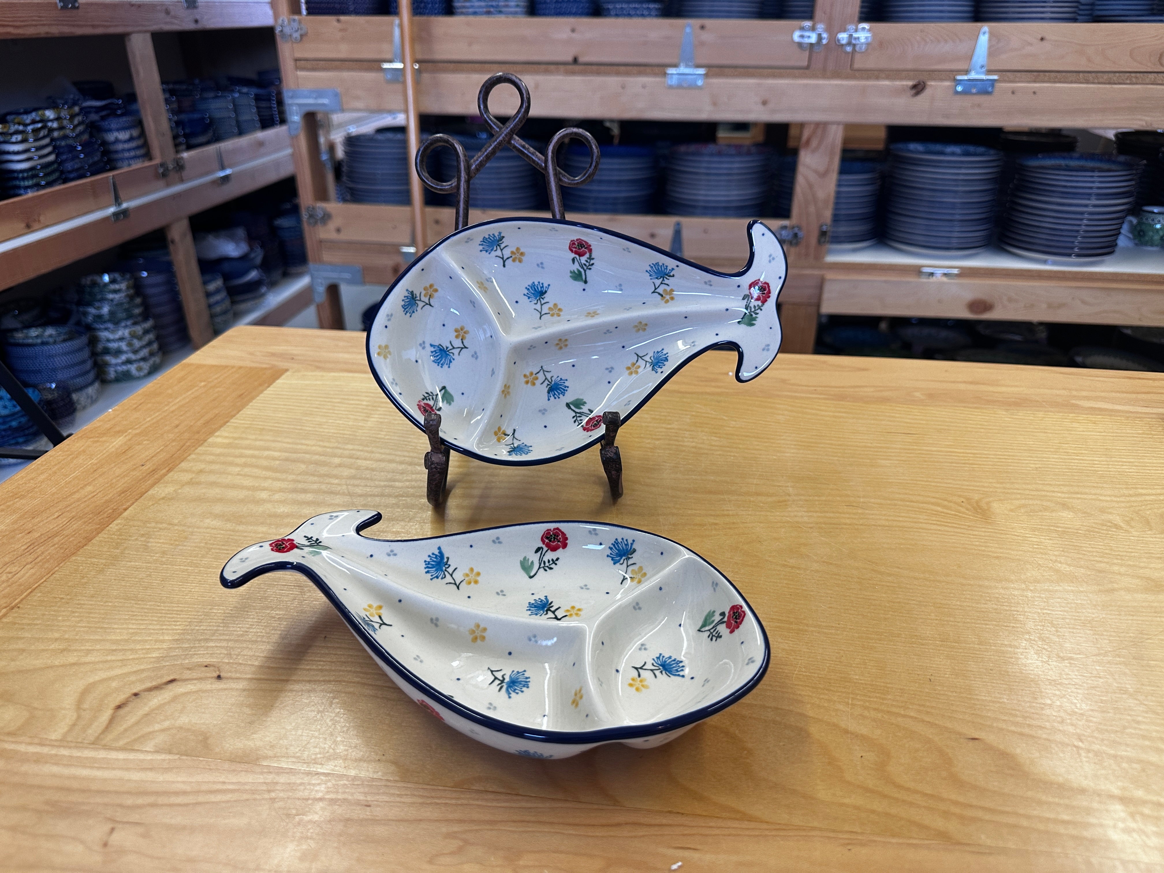 CLEARANCE Divided Fish Shaped Dish