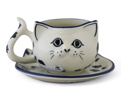 9 oz Cat Mug & Saucer