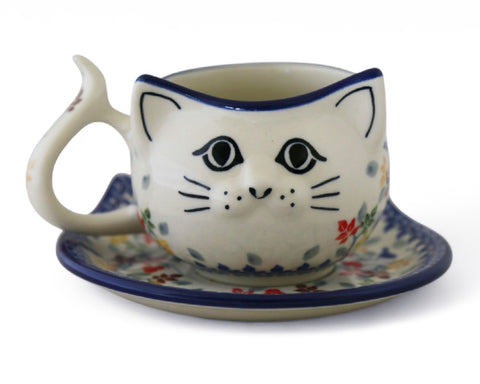 9 oz Cat Mug & Saucer