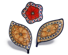 Unikat Set of 3 Dishes - Orange Leaf