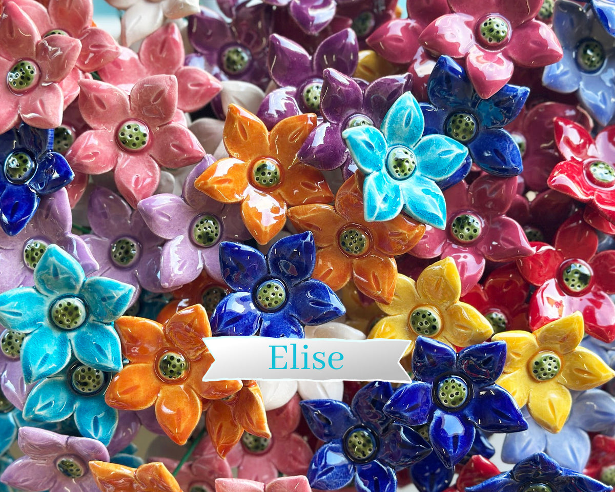 Medium "Elise" Ceramic Flower