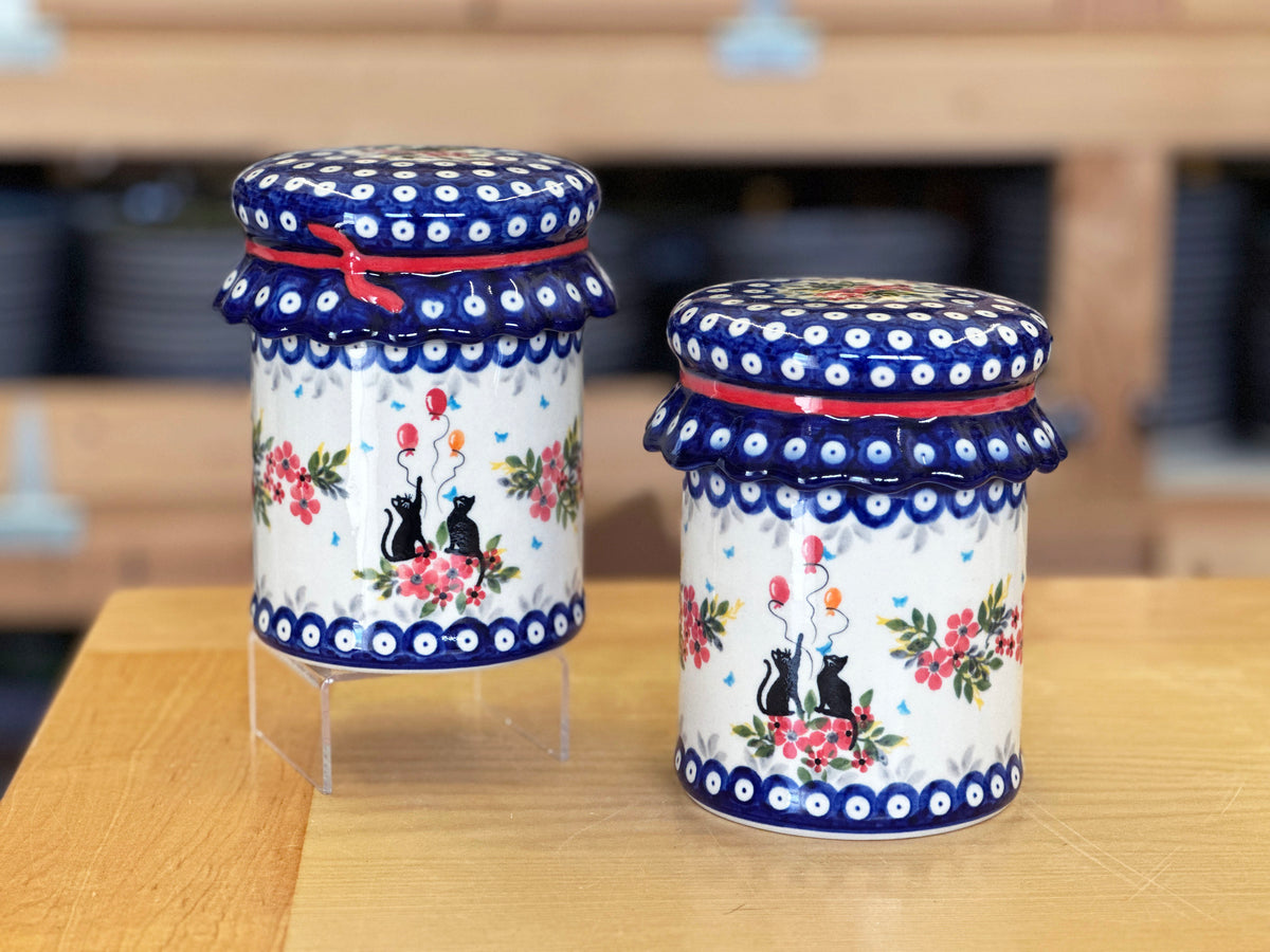 CLEARANCE Large Unikat Ruffle Top Canister