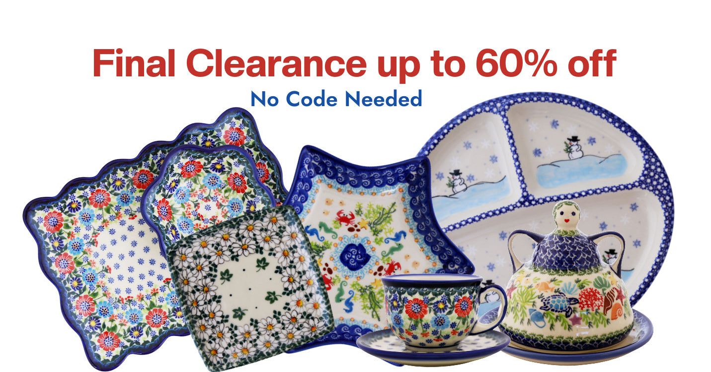 Polish Pottery - Large Latte/Soup Cups - Peacock - The Polish Pottery Outlet