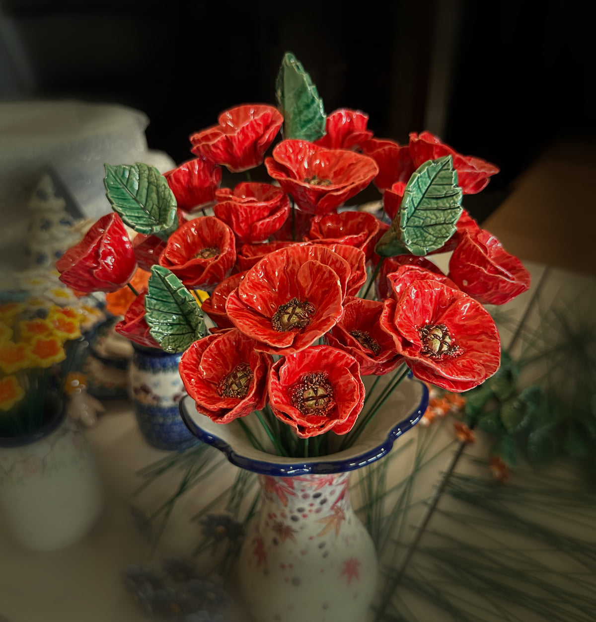 Medium & Large Poppy Ceramic Flower