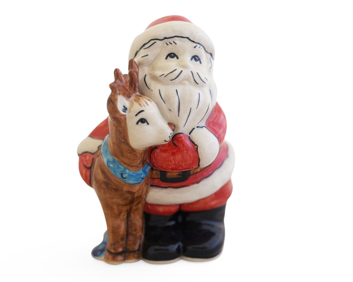 Large Santa & Reindeer Figure